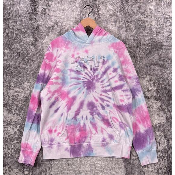 Hiro Clark Hoodie Medium Mens Locals Only Pink & Purple Tie Dye